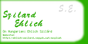 szilard ehlich business card